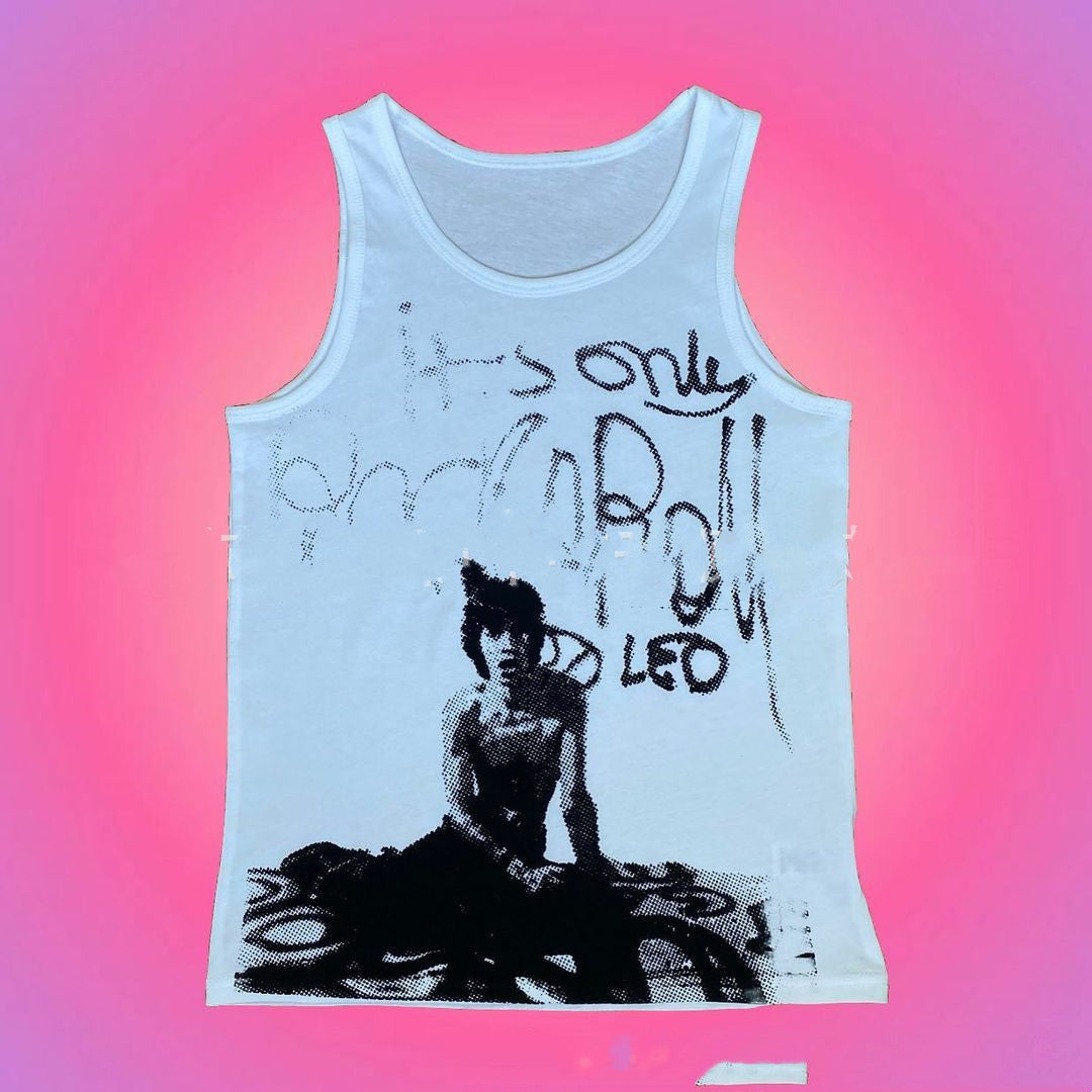 Portrait Printed Sexy Round Neck Bottoming With Inner And Outer Tops