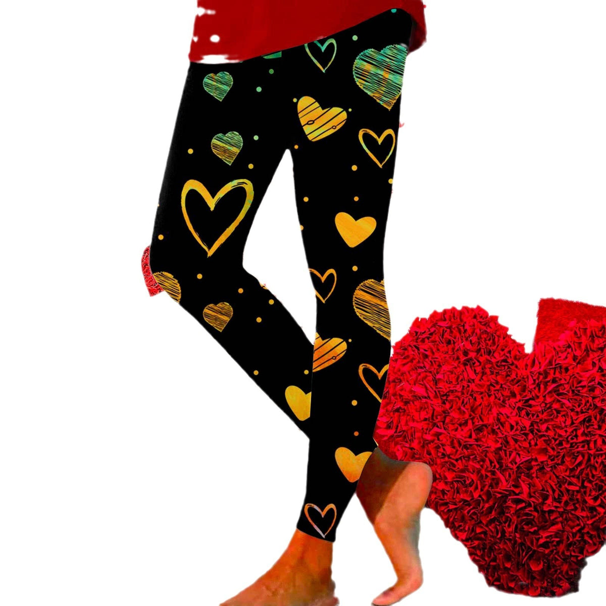 European And American New Personalized 3D Digital Printing Valentine's Day Series Yoga Pants