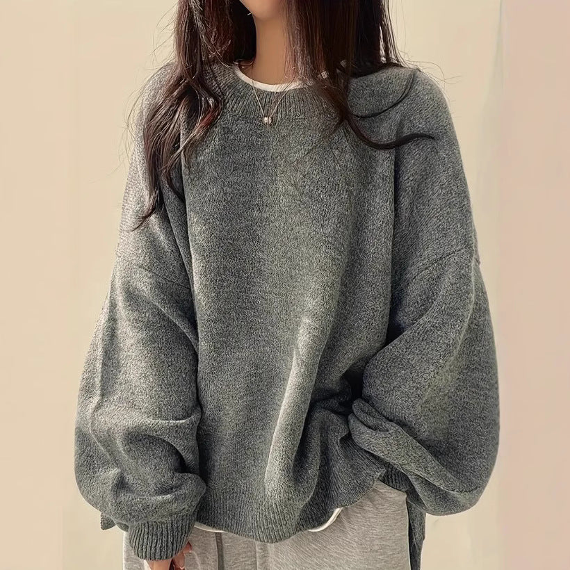 Idle Style Retro Crew Neck Pullover Sweater