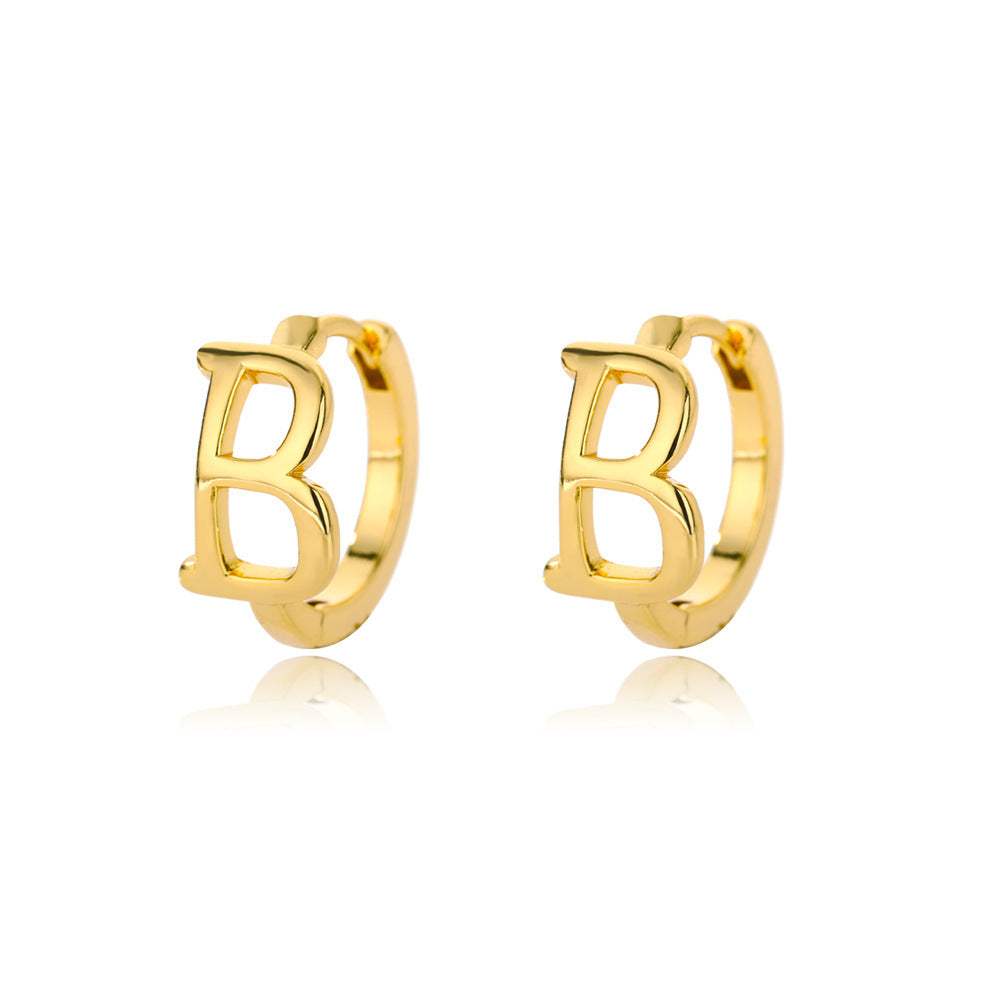 Women Stainless Steel Letter A-Z Piercing Earring Fashion Jewelry