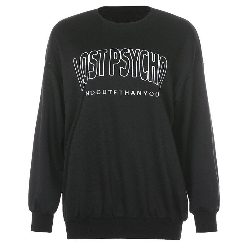 Long Sleeve Casual Sports Letter Printed Long Sweater