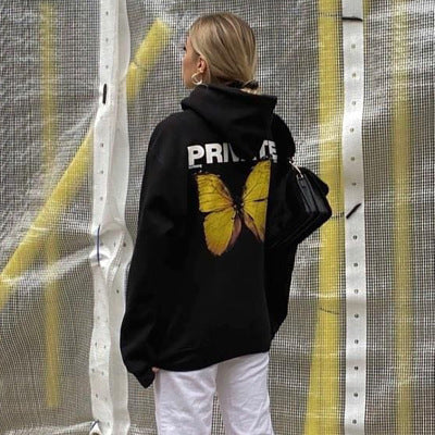 New Butterfly Pattern Hooded Sweater For Men And Women
