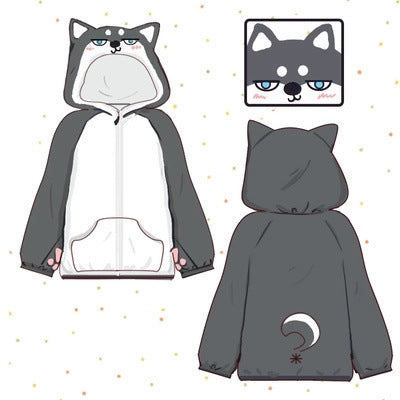 Shiba Inu theme hooded jacket anime sweater