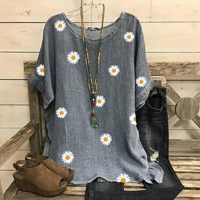 Daisy print short sleeve