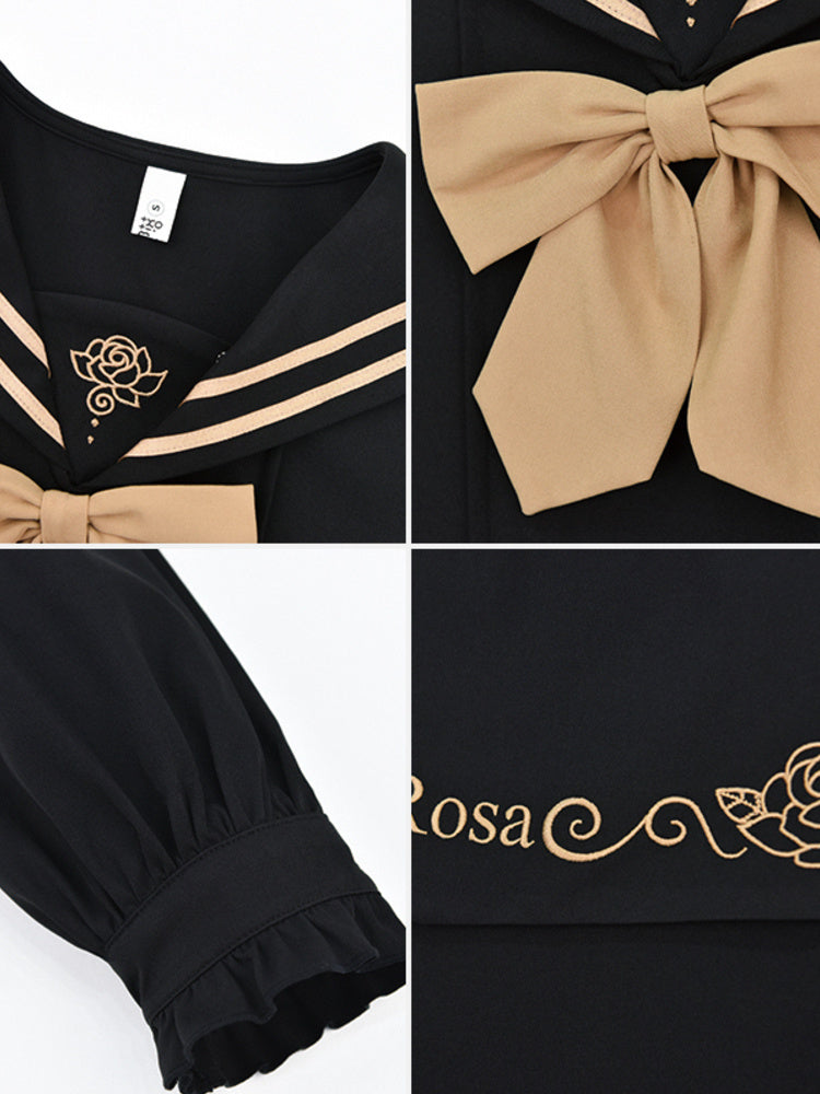 Fake two sailor suit dresses