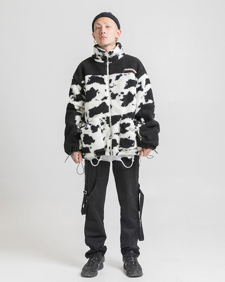 Hip hop thick bread cotton lamb coat