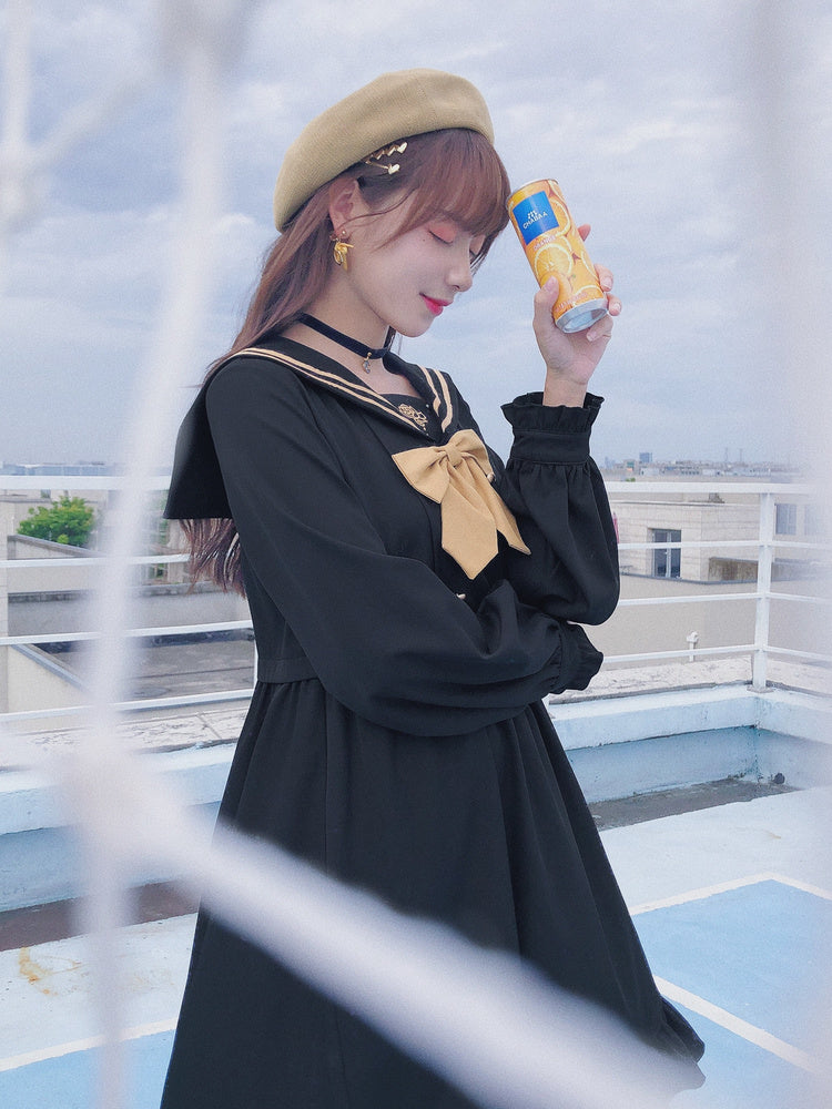 Fake two sailor suit dresses