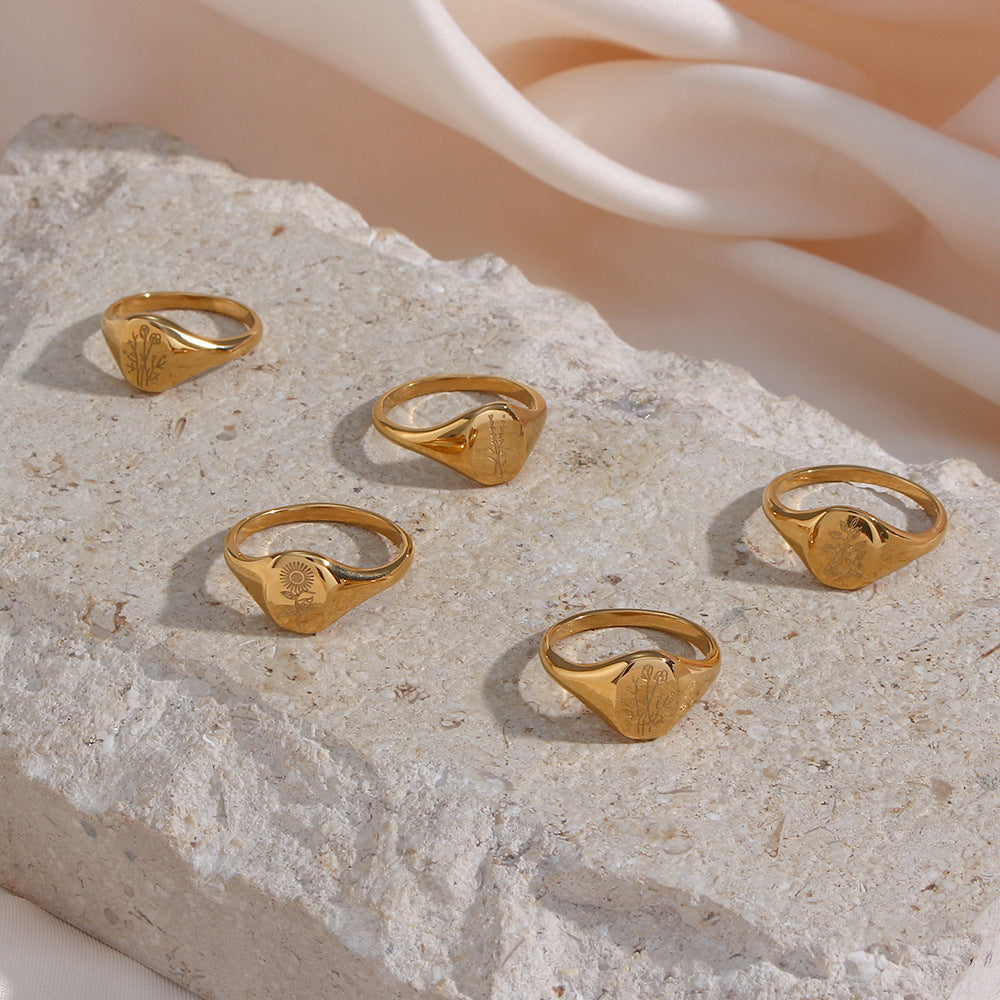 Fashion And Popular Sunflower Flower Ring Jewelry Women