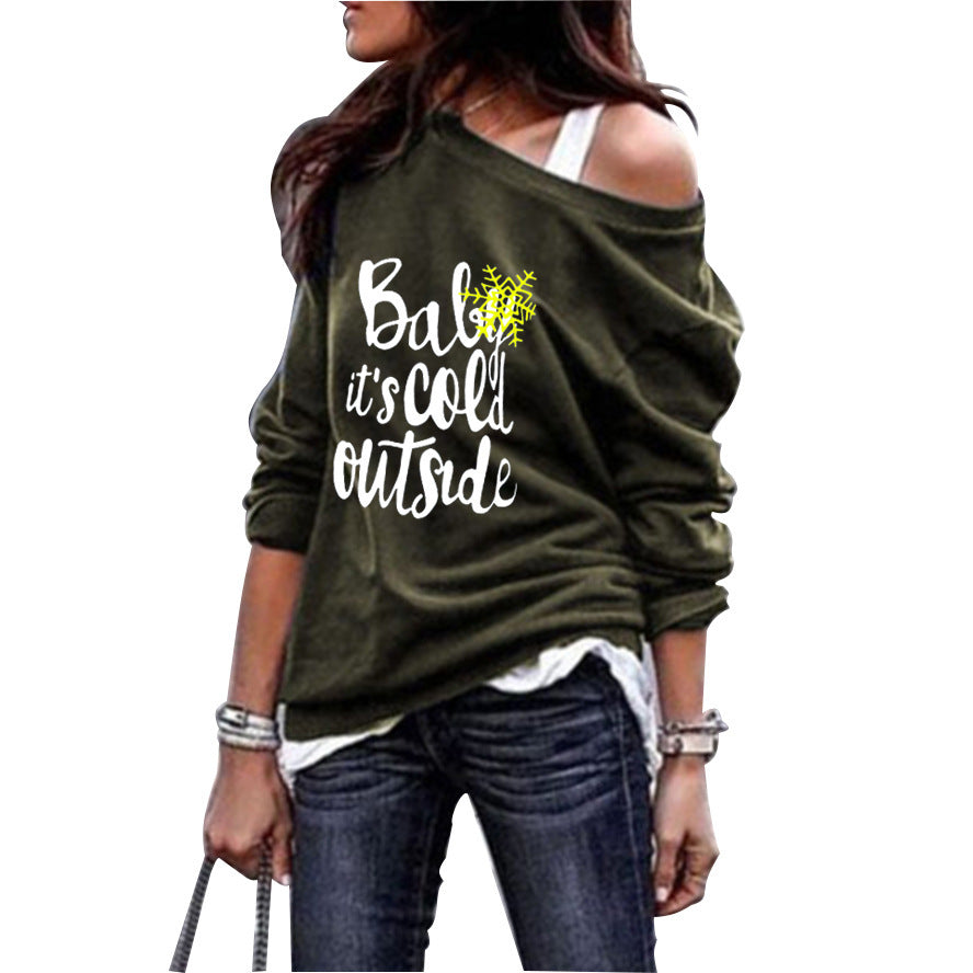 Hooded Snowflake Christmas Tree Print Top