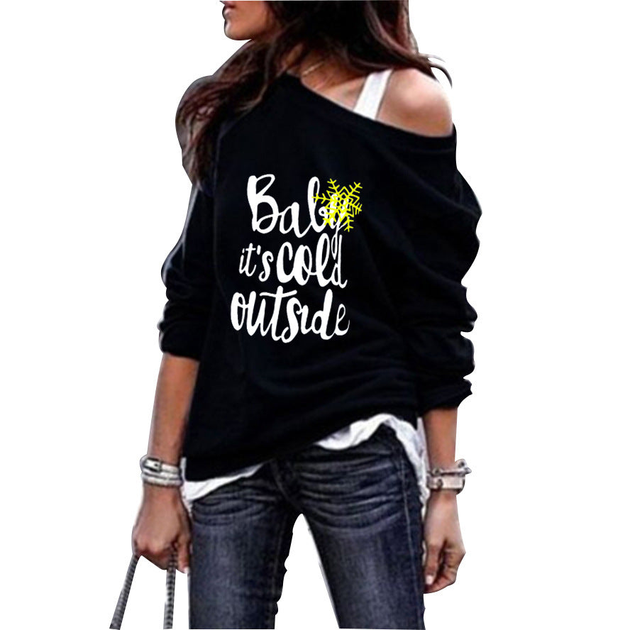 Hooded Snowflake Christmas Tree Print Top