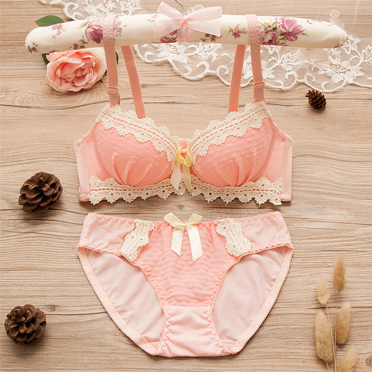 New Style Lace-Rim Sexy Bra, Comfortable Gathering Bra, Adjustable Panty Underwear Set
