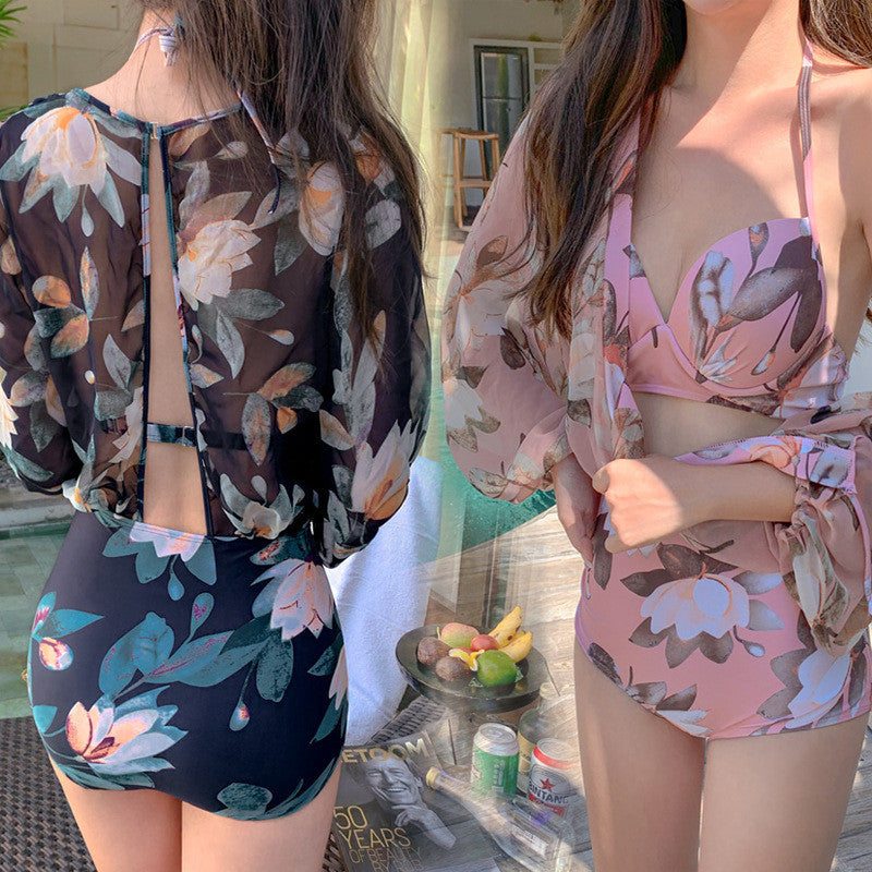 Couples Swimsuits Cover Belly Slimming Hot Spring Conservative Bikini