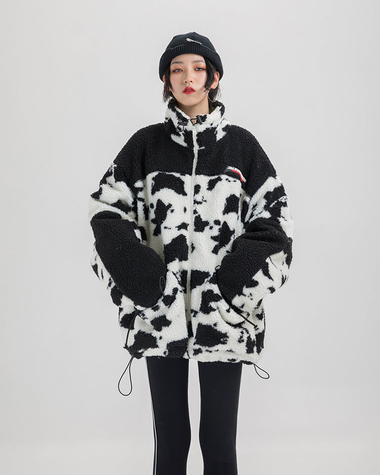 Hip hop thick bread cotton lamb coat