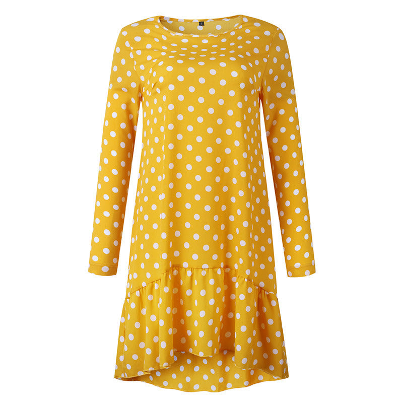 Irregular mid-wave dot dresses