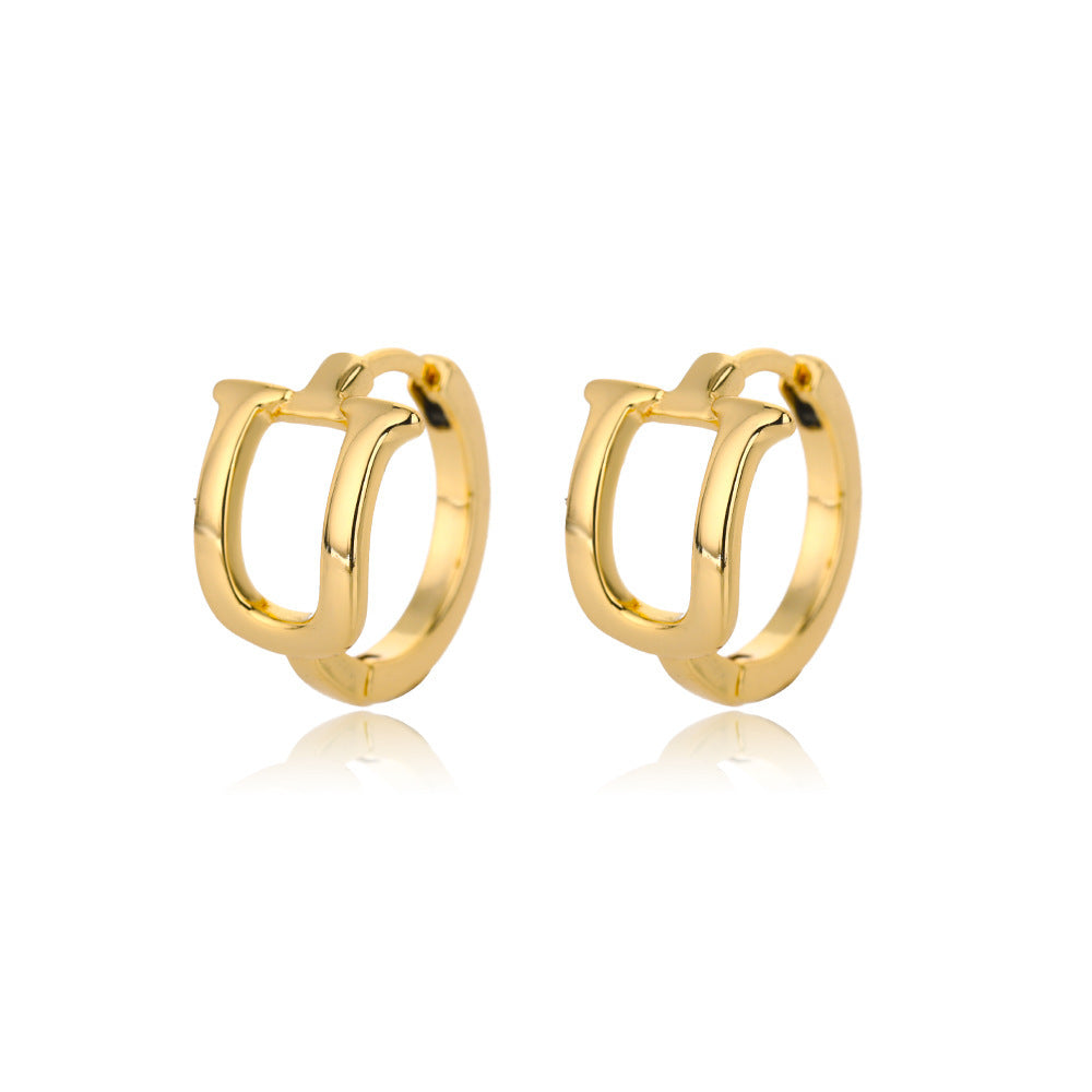 Women Stainless Steel Letter A-Z Piercing Earring Fashion Jewelry