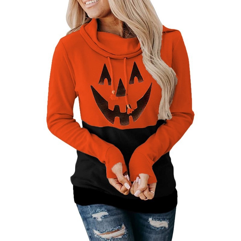 Women's pumpkin print top