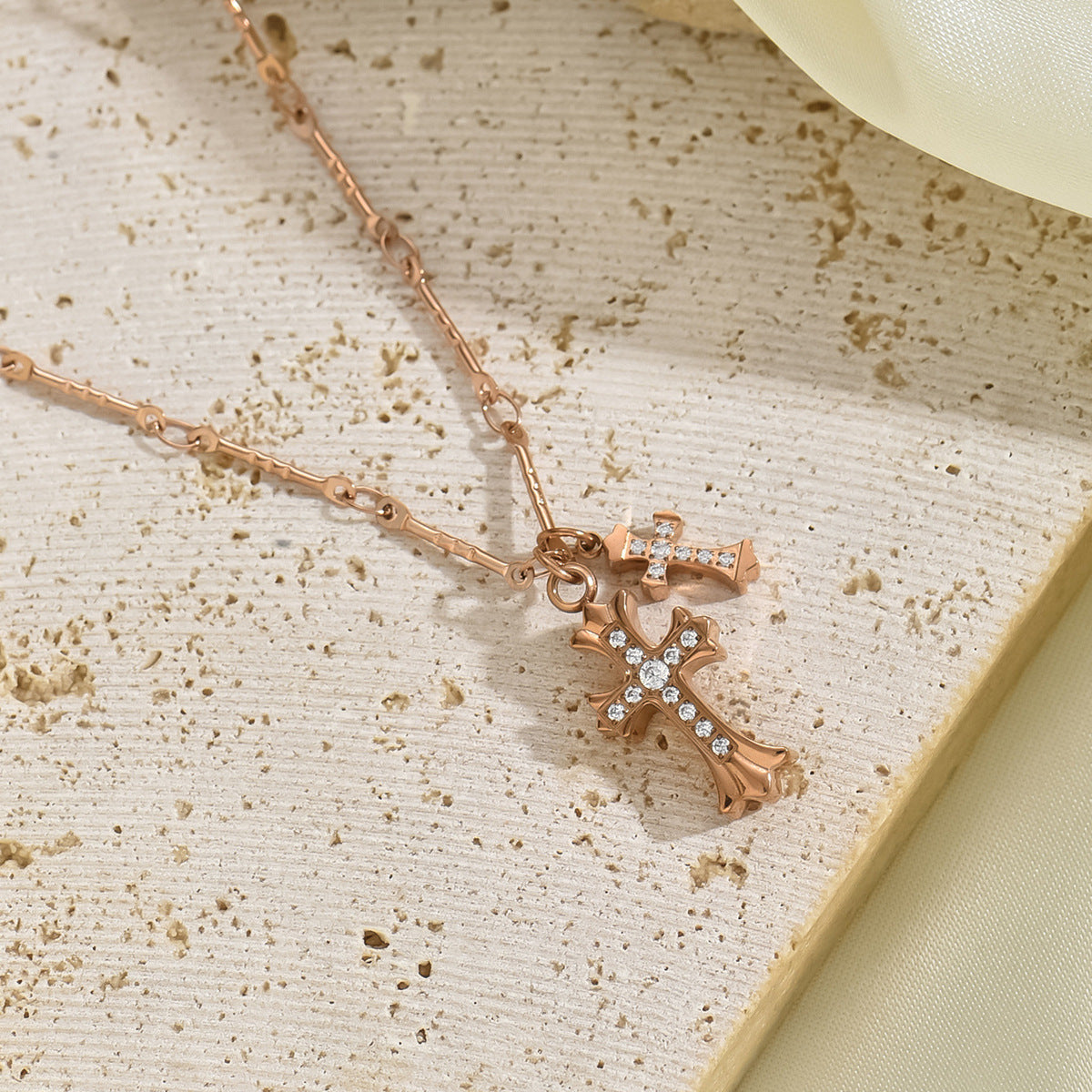 Fashion Jewelry Cross Long Necklace For Women All-match Sweater Chain