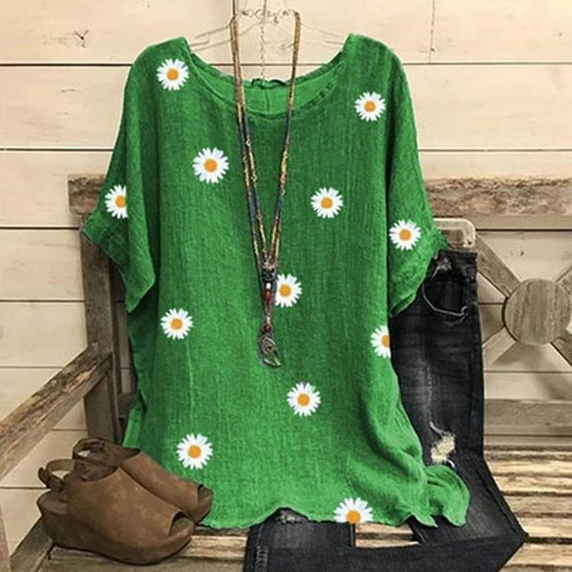 Daisy print short sleeve