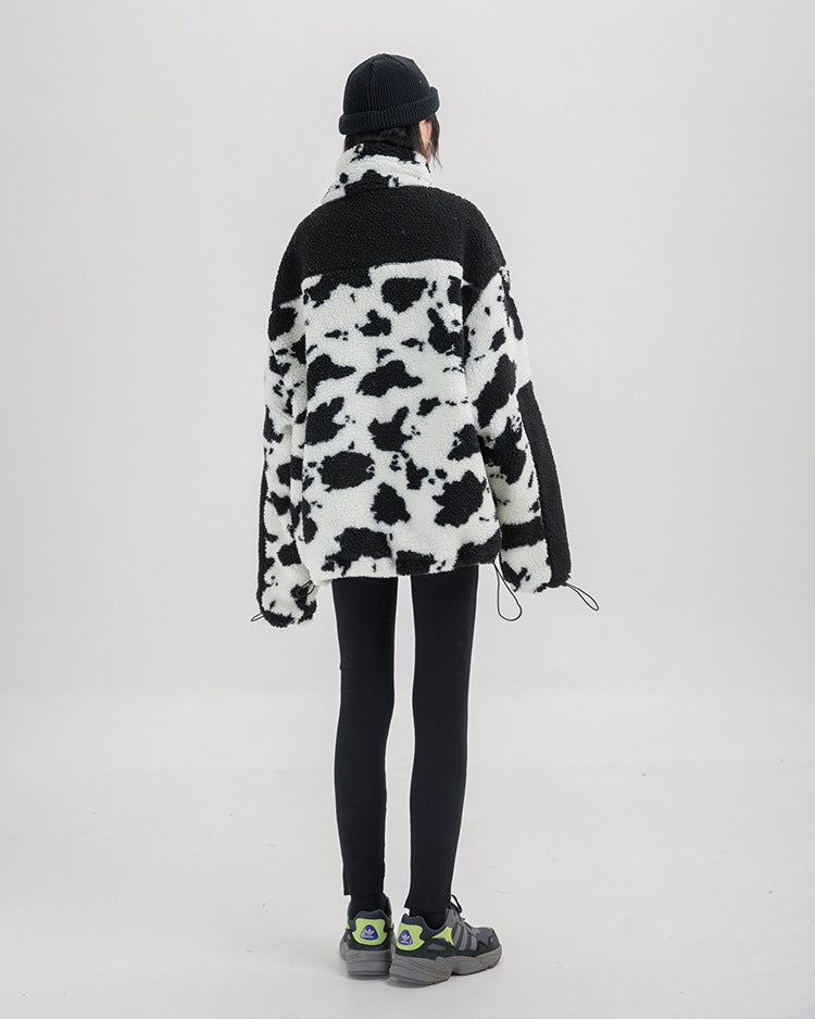 Hip hop thick bread cotton lamb coat