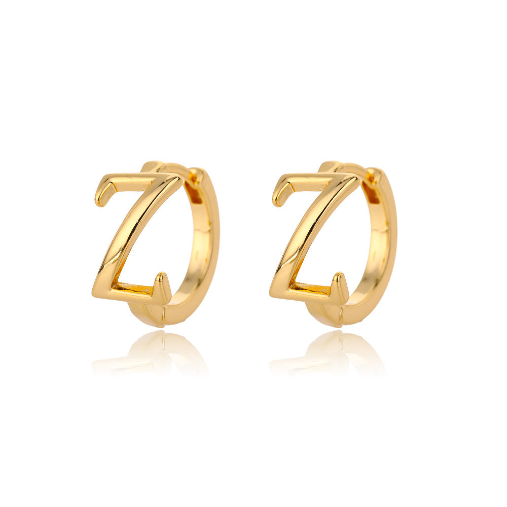 Women Stainless Steel Letter A-Z Piercing Earring Fashion Jewelry