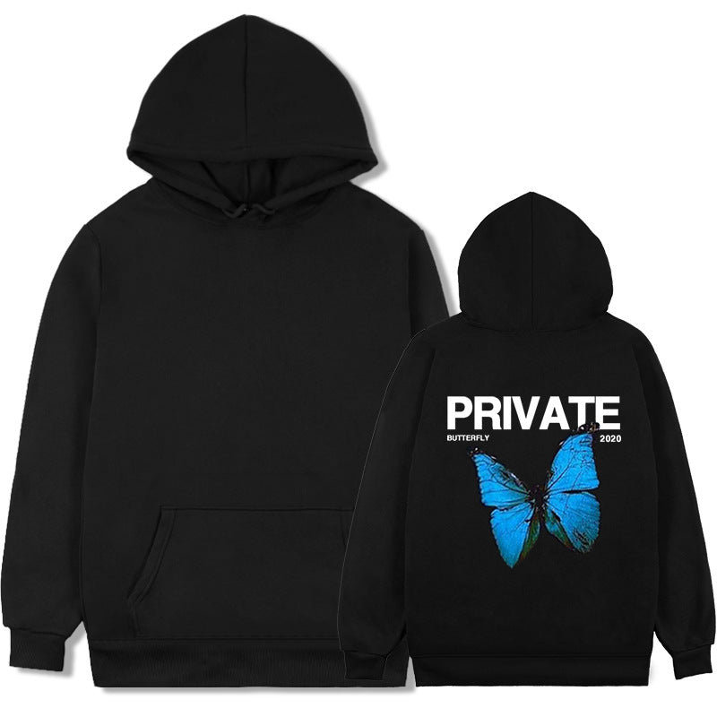 New Butterfly Pattern Hooded Sweater For Men And Women