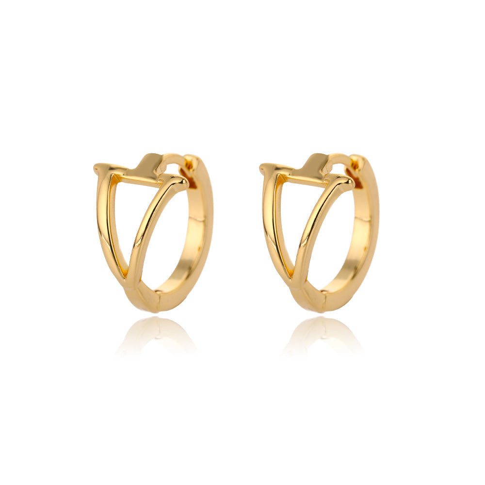 Women Stainless Steel Letter A-Z Piercing Earring Fashion Jewelry