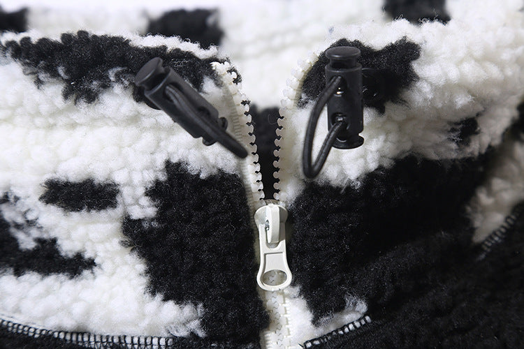 Hip hop thick bread cotton lamb coat