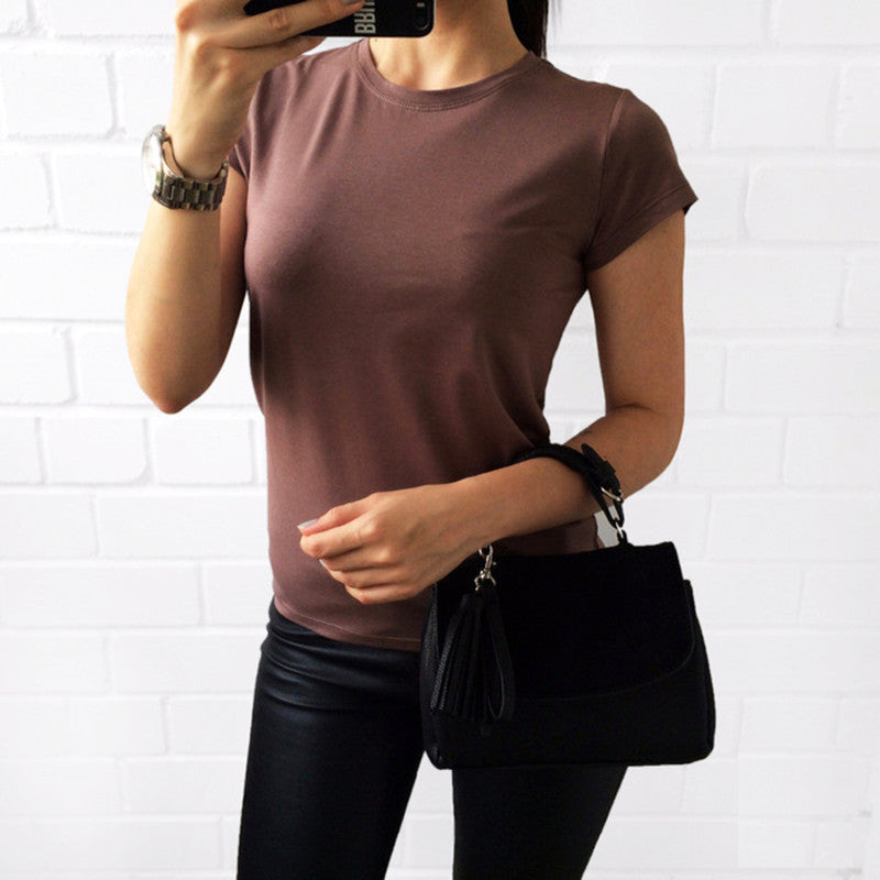 Women's solid color t-shirt