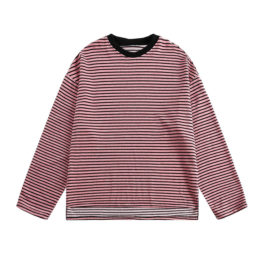 Loose Knitted Striped Long Sleeve Men's And Women's Same Spring And Autumn