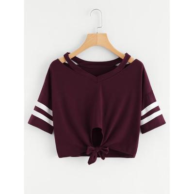 V-neck short sleeve T-shirt