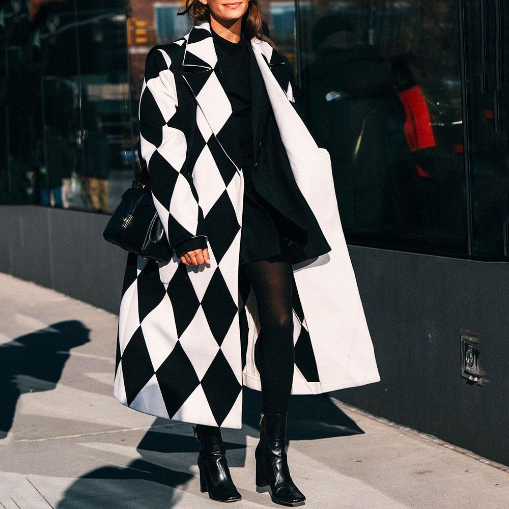Women's Long Sleeve Turn-down Collar Coat Coat