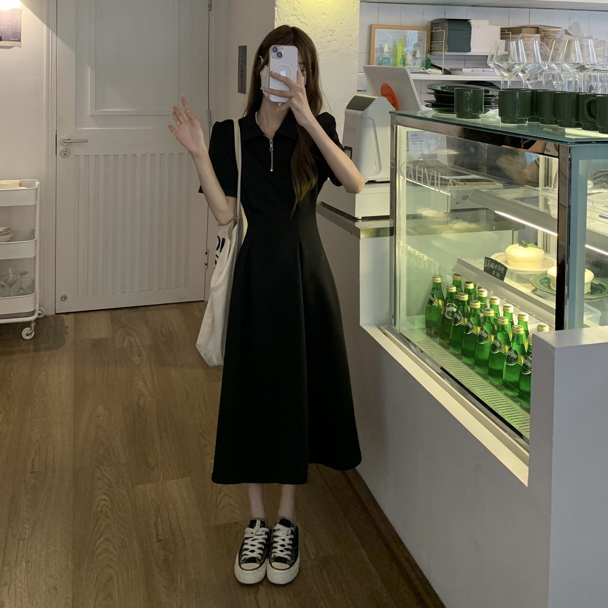 Slightly Fat Pear Shapes Waist Slimming A- Line Dress