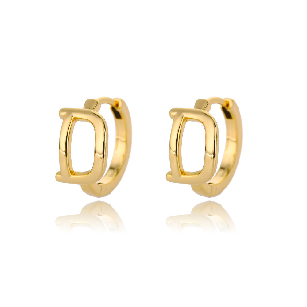 Women Stainless Steel Letter A-Z Piercing Earring Fashion Jewelry