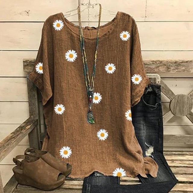 Daisy print short sleeve