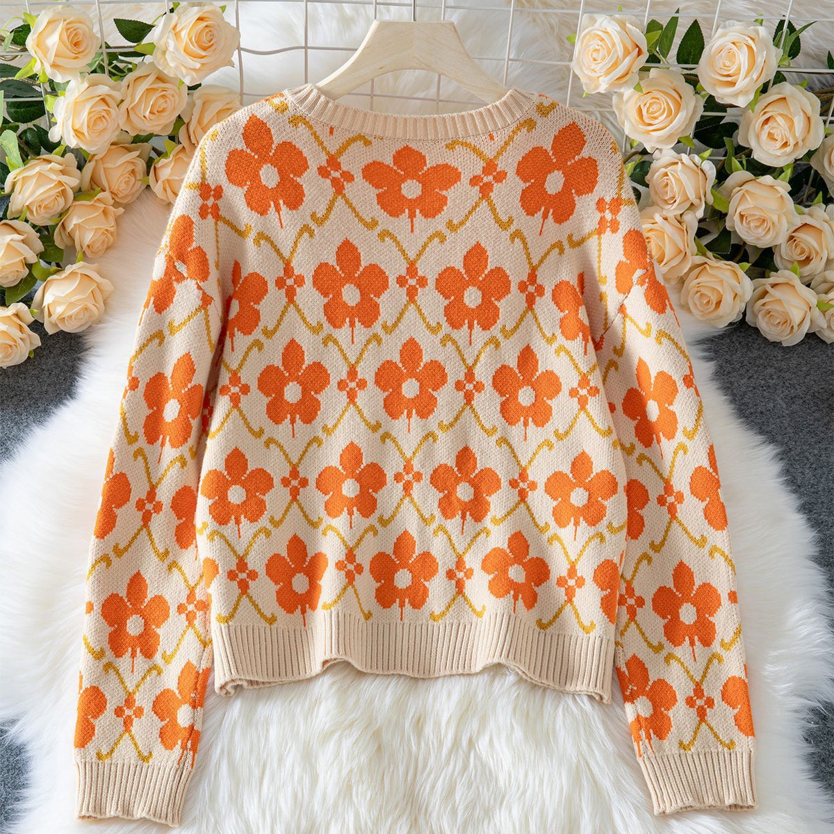 Autumnwinter Sweater Elegant Button Long Sleeve Knitted Cardigan Coat
