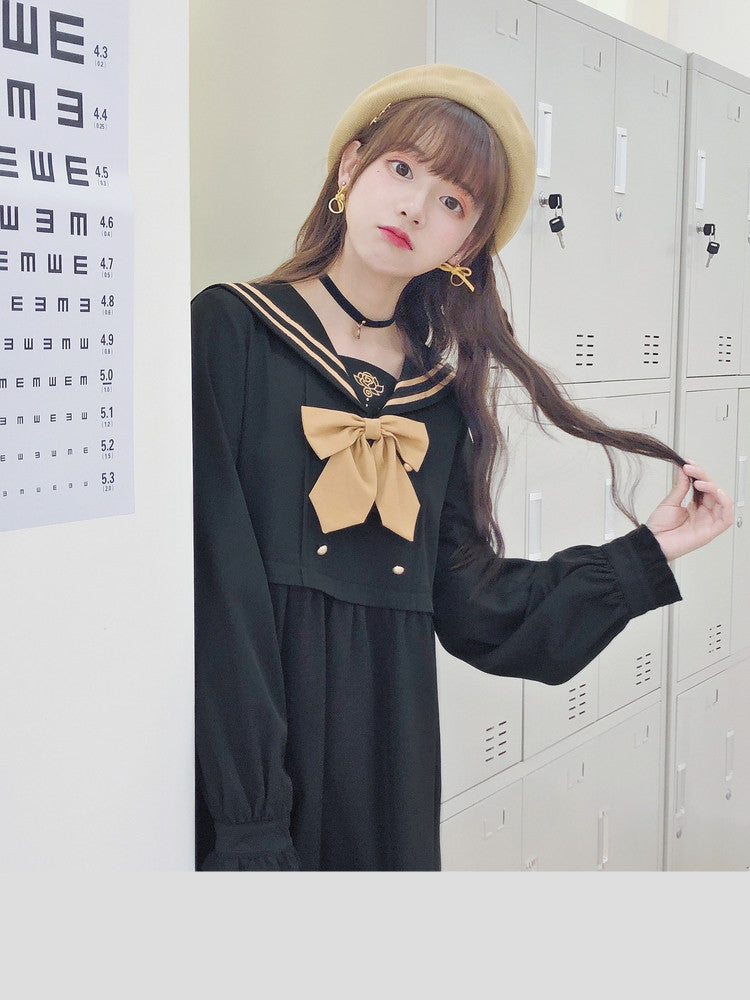 Fake two sailor suit dresses