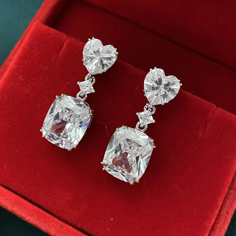 Light Luxury Style Zircon Earrings Women Fashion Colorful Earrings Jewelry