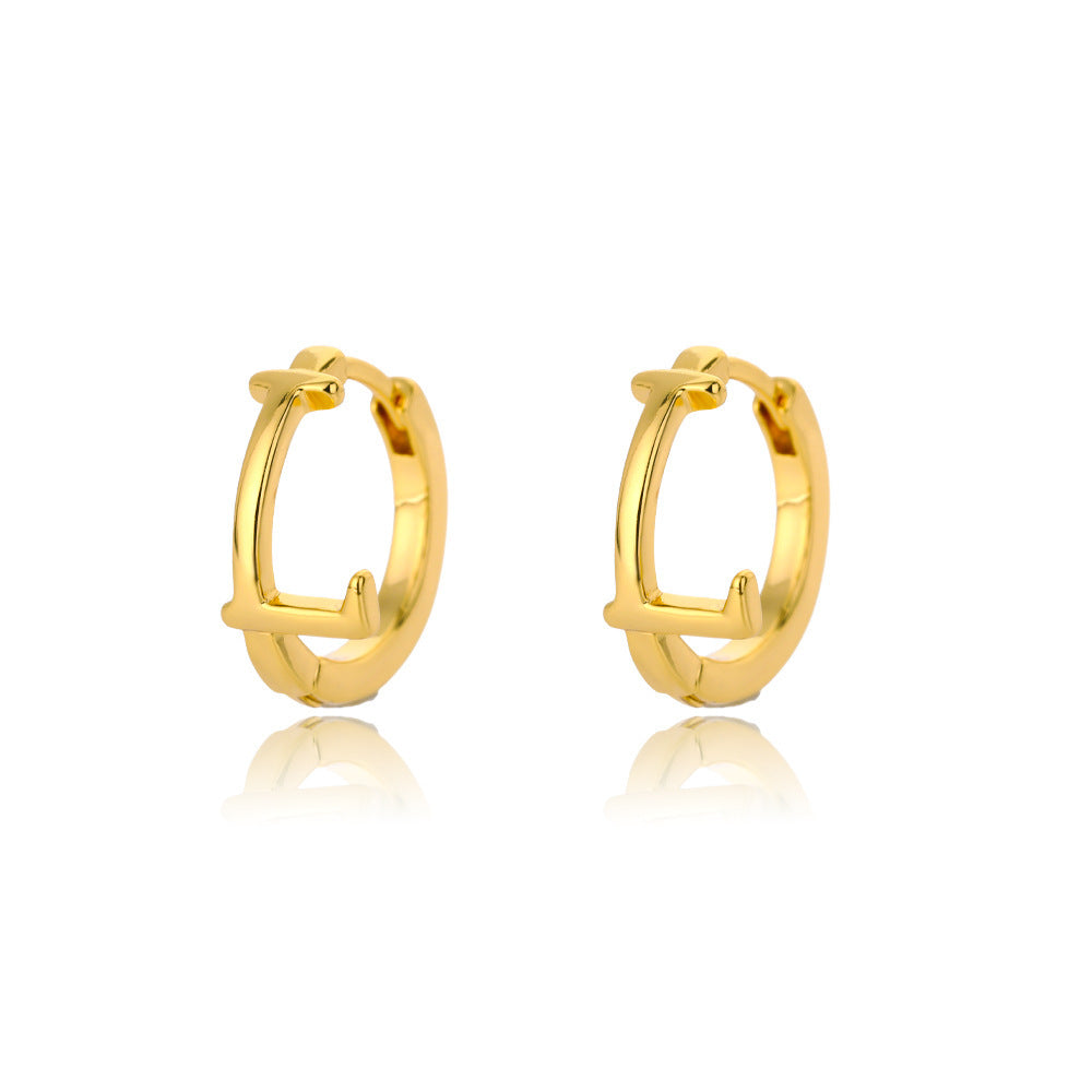 Women Stainless Steel Letter A-Z Piercing Earring Fashion Jewelry