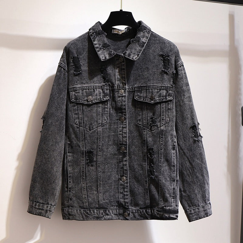 Ripped denim jacket