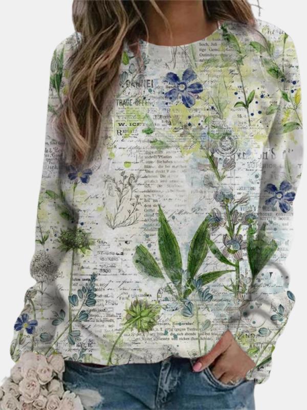 European and American autumn print long sleeve