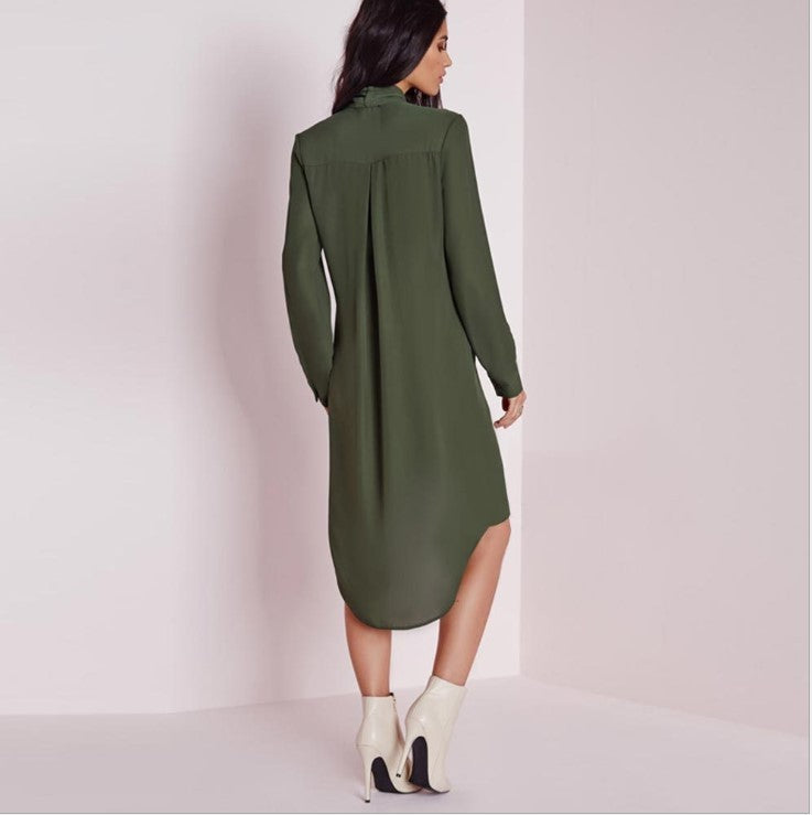 European and American fashion style loose long shirts, long-sleeved blouses