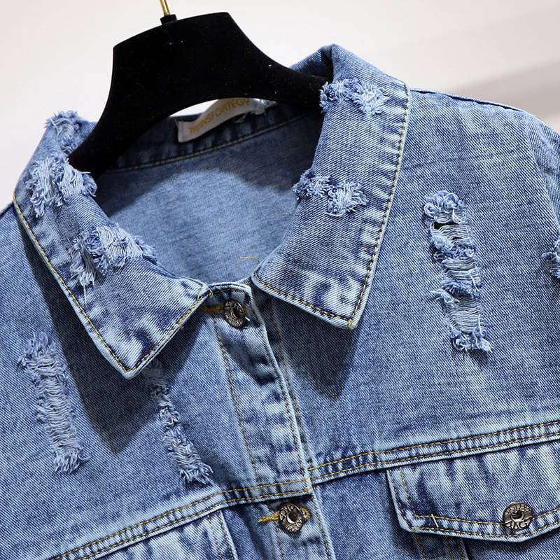 Ripped denim jacket
