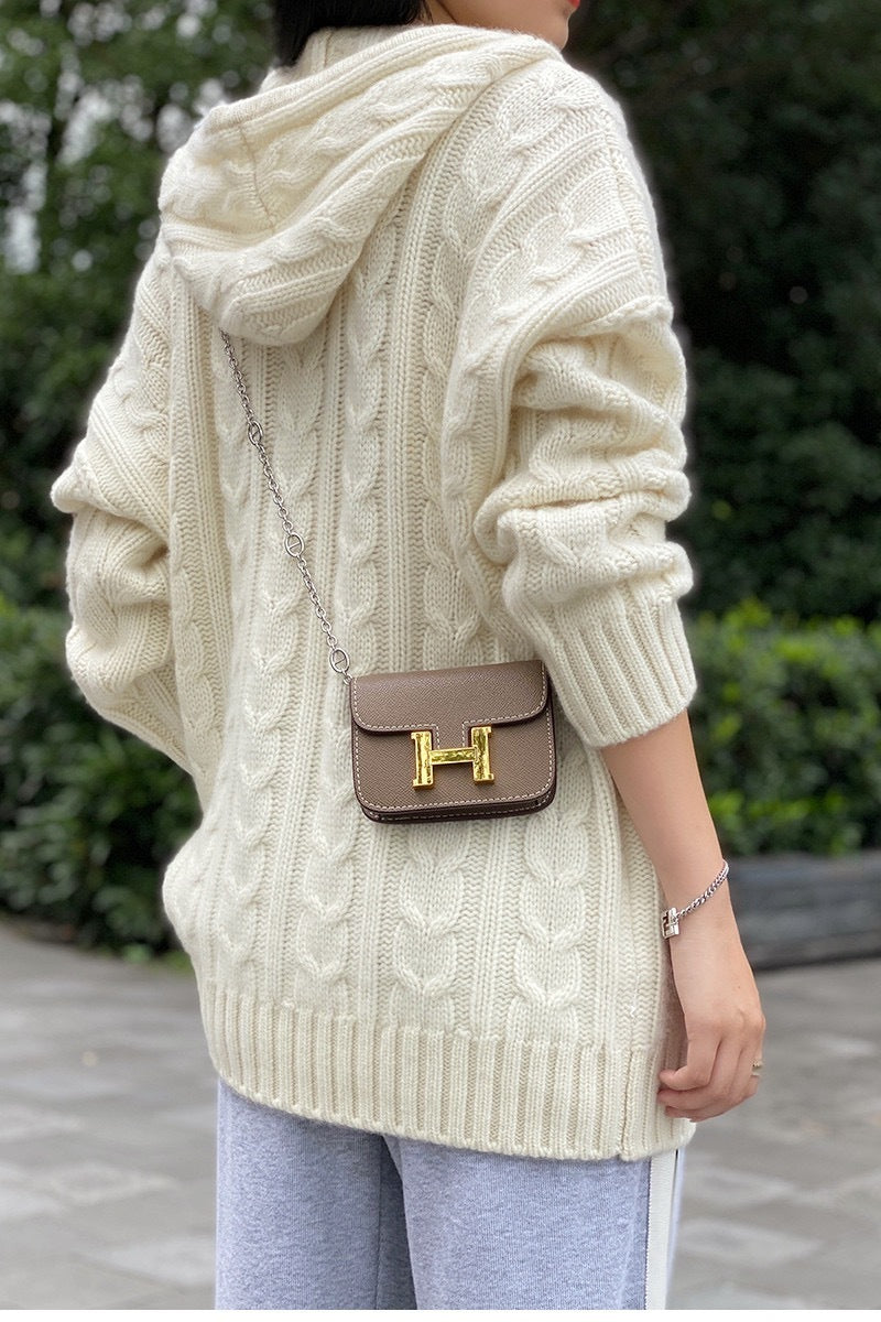 Heavy European Goods Cashmere Sweater Women's Hooded Sweater Loose Pullover