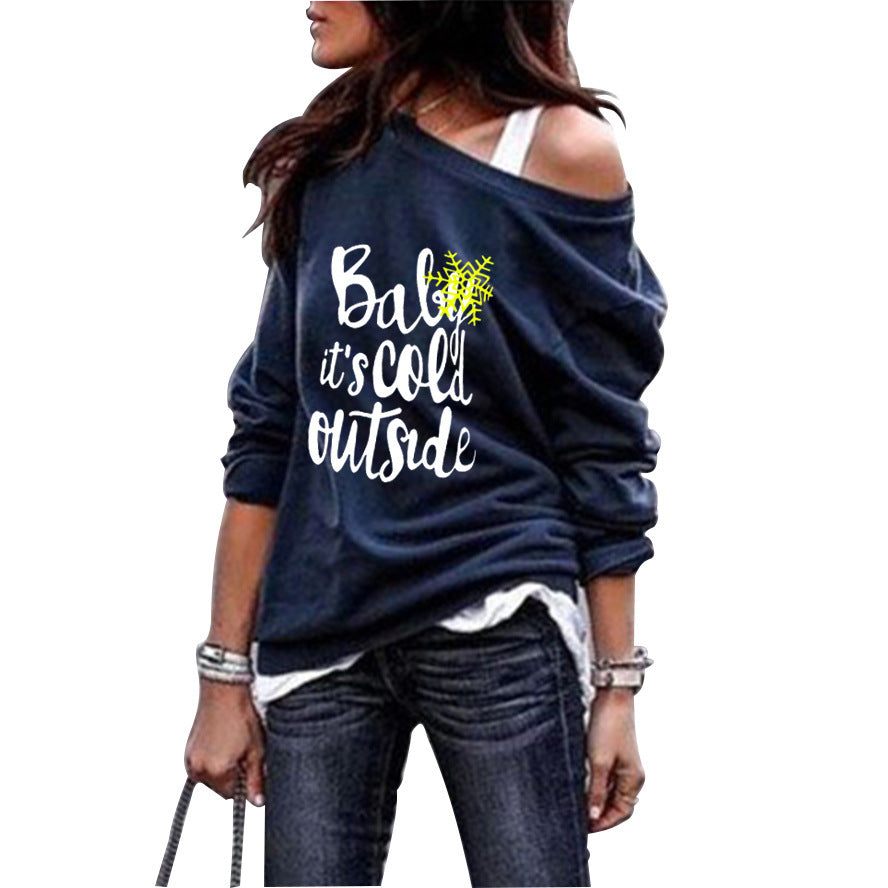 Hooded Snowflake Christmas Tree Print Top