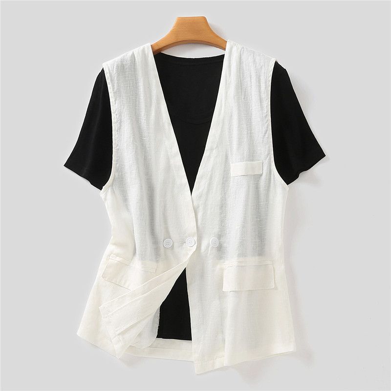 Japanese Style Vest Jacket Loose Casual Cotton Top