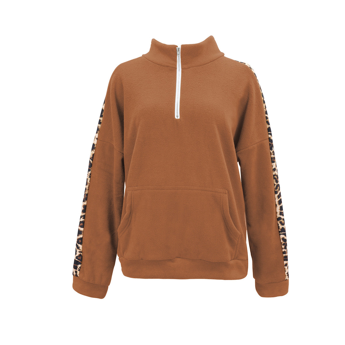 Hoodie leopard print patchwork top