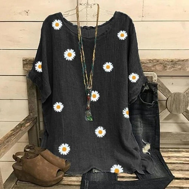 Daisy print short sleeve