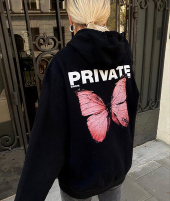 New Butterfly Pattern Hooded Sweater For Men And Women