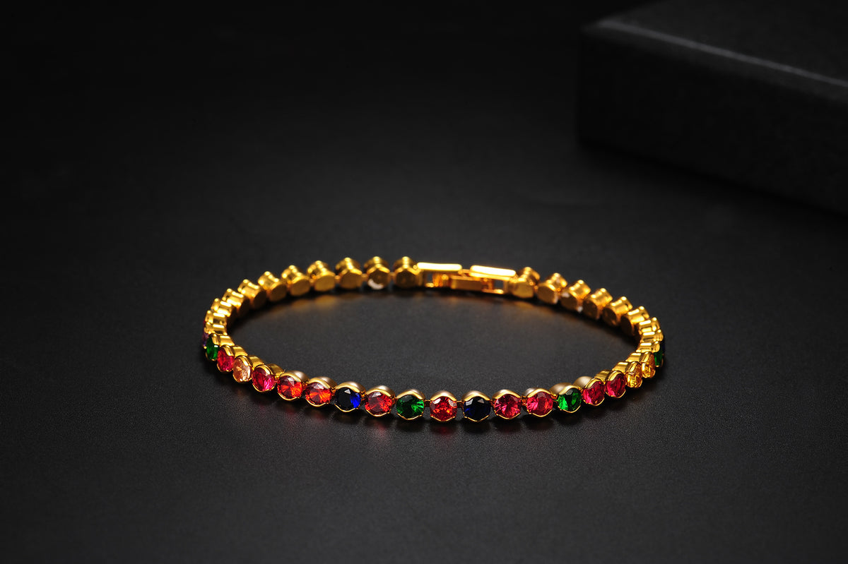 AAA Round Color Zircon Bracelet Fashion Women Hand Jewelry