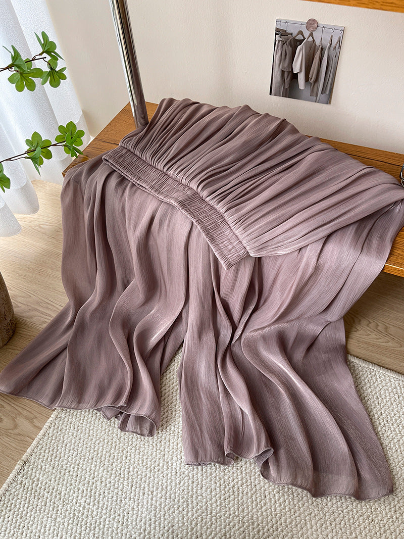High-end Elegant Ice Silk High Waist Slimming Long Pants